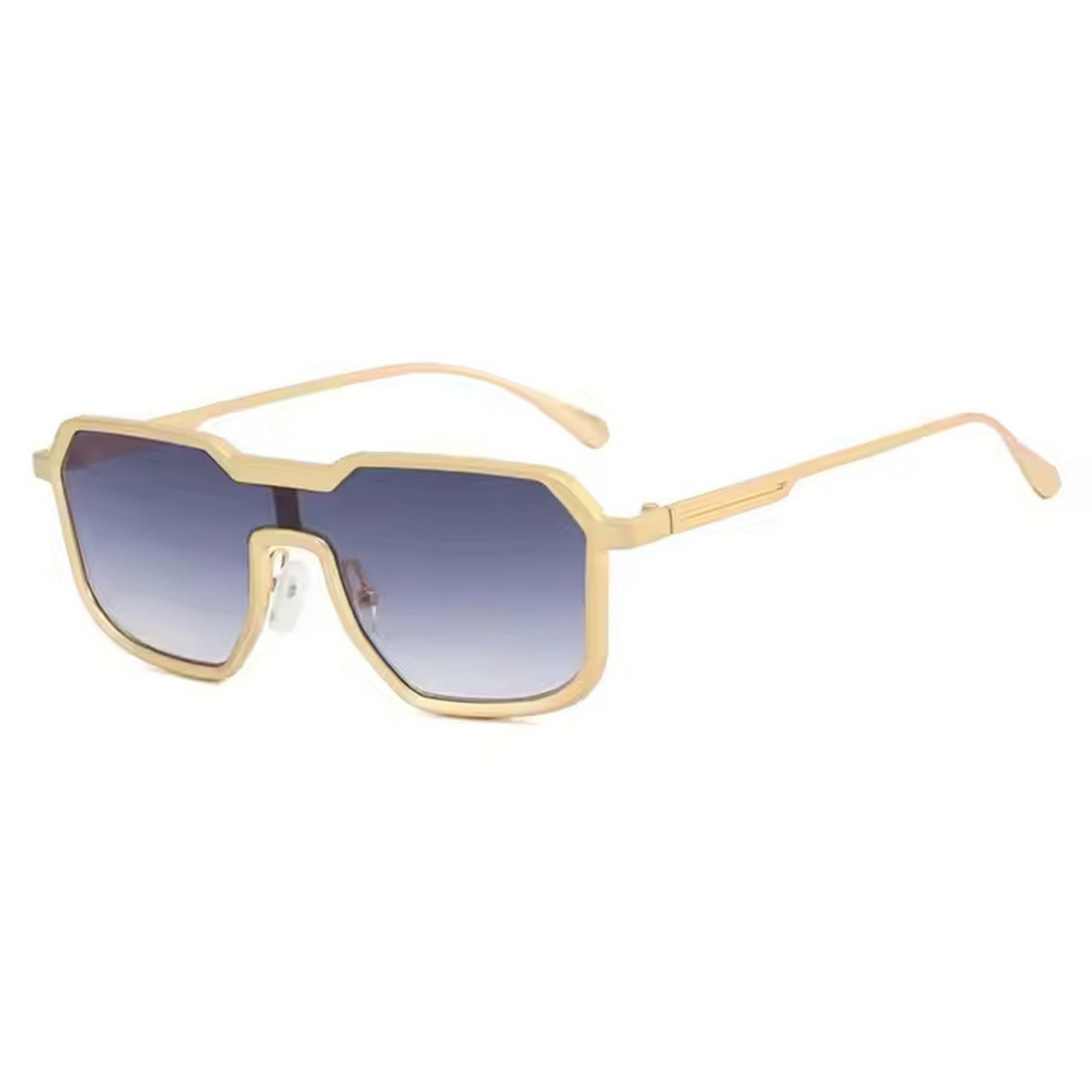 Dervin UV Protected One Piece Designer Punk Style Metal Sunglasses for Men and Women