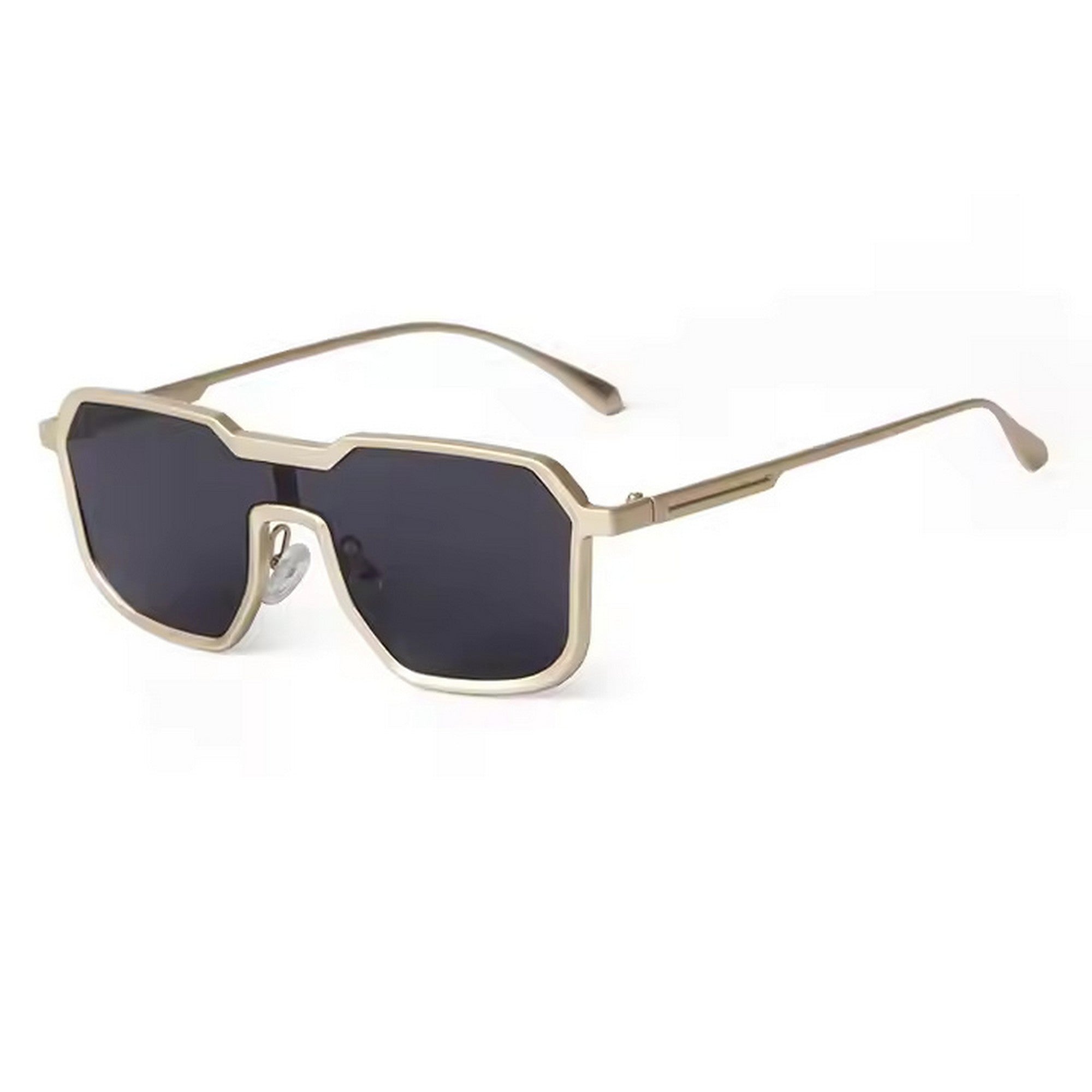 Dervin UV Protected One Piece Designer Punk Style Metal Sunglasses for Men and Women