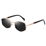 Dervin UV Protected Casual Fashionable Polygon Diamond Shaped Metal Frame Punk Sunglasses Shades for Men and Women