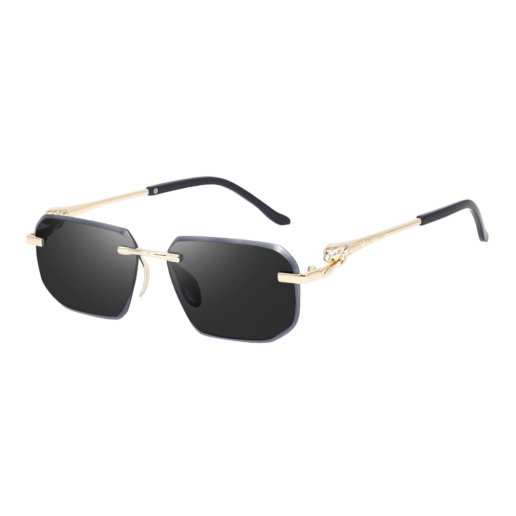 Dervin Rimless Rectanglular Sunglasses For Men and Women | Unisex Frameless Sun Glasses Shades