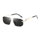 Dervin Rimless Rectanglular Sunglasses For Men and Women | Unisex Frameless Sun Glasses Shades