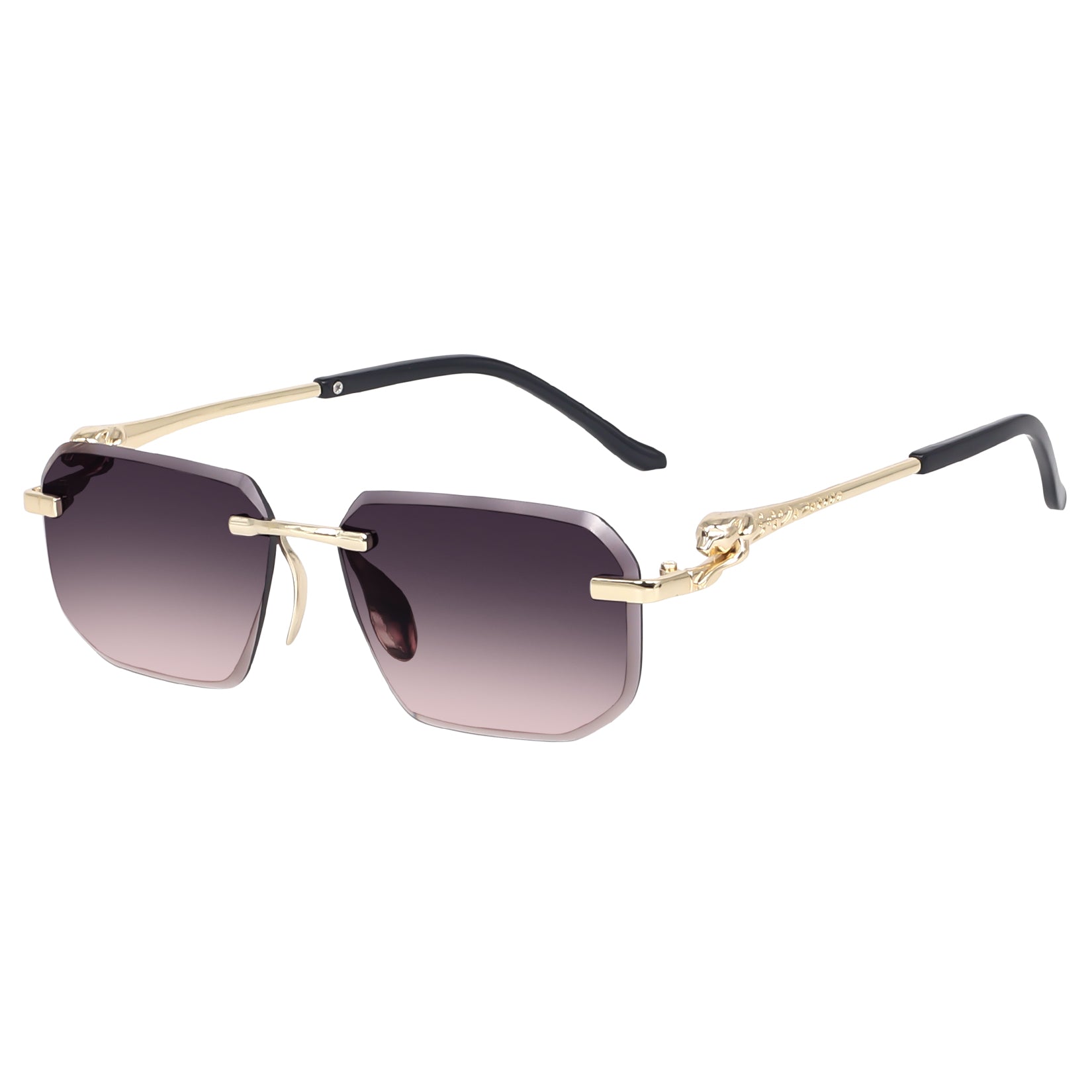 Dervin Rimless Rectanglular Sunglasses For Men and Women | Unisex Frameless Sun Glasses Shades