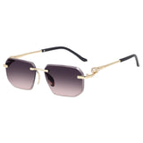 Dervin Rimless Rectanglular Sunglasses For Men and Women | Unisex Frameless Sun Glasses Shades