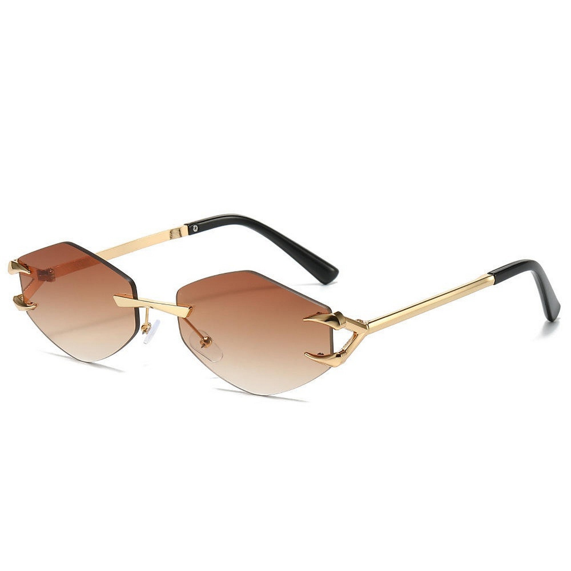 Dervin UV Protected Retro Oval Rimless Sunglasses for Men and Women