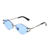 Dervin UV Protected Retro Oval Rimless Sunglasses for Men and Women