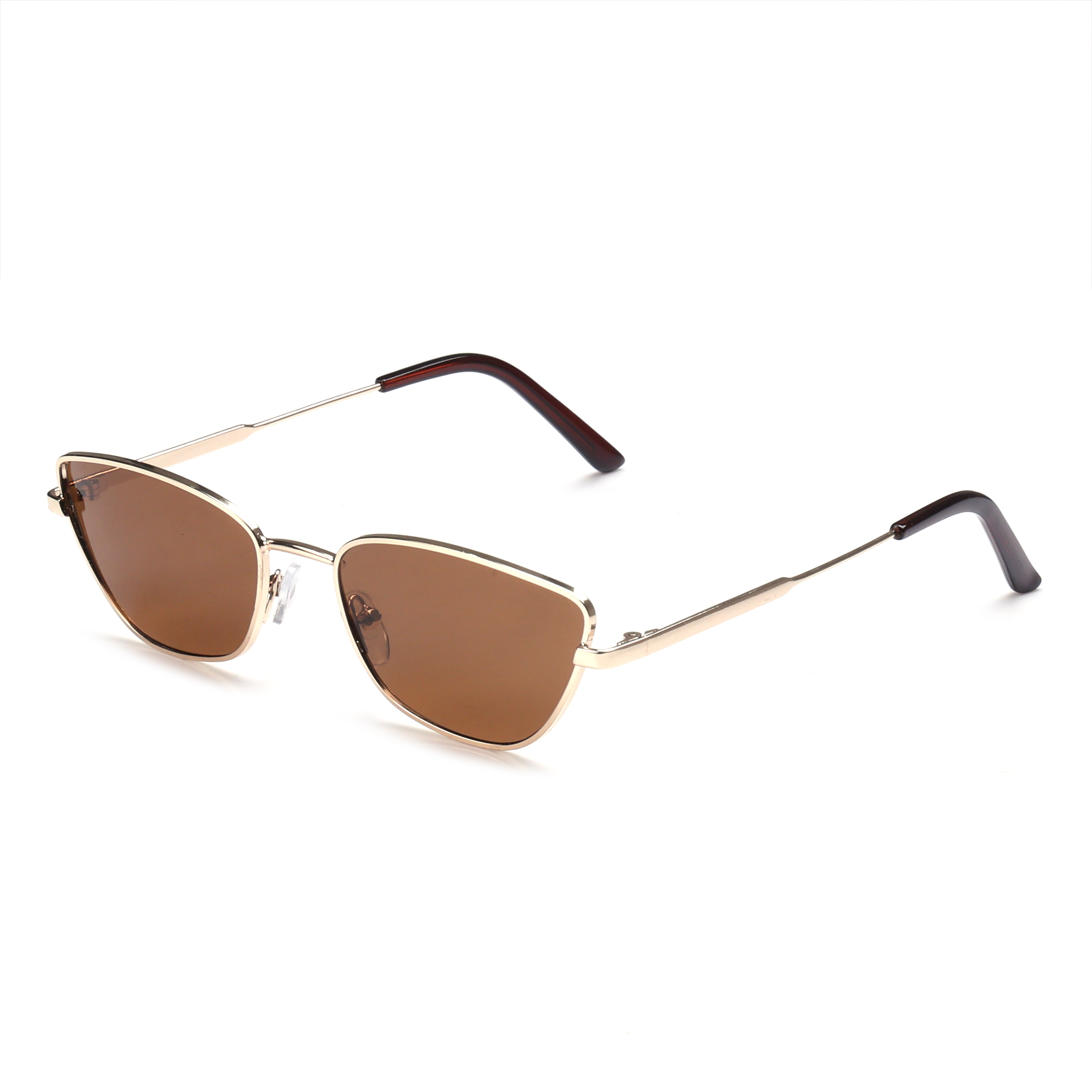 Dervin UV Protected Cat Eye Retro Sunglasses for Women, Metal Frame Shades for Women (Small Size)