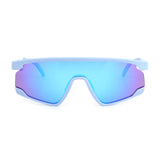 Dervin Polarized Oversized Sports Sunglasses for Men and Women, Outdoor Cricket, Cycling, Hiking, Fishing Eyewear (C1-Blue Mirror)