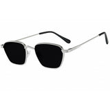 Dervin UV Protected Square Party Sunglasses for Men and Women (Silver-Black)