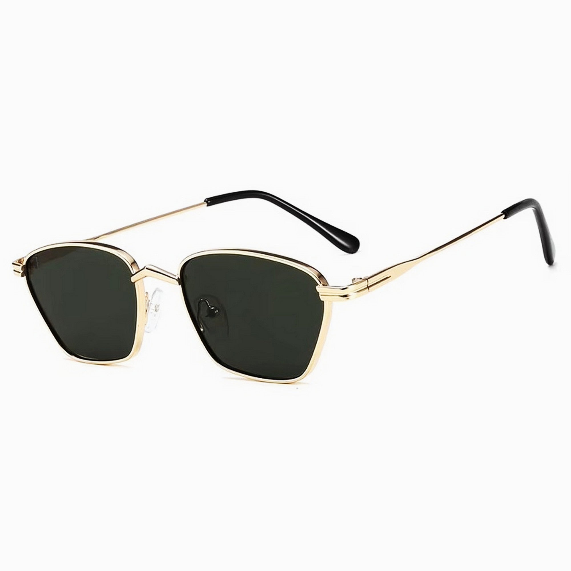 Dervin UV Protected Square Party Sunglasses for Men and Women (Silver-Black)