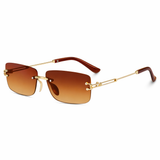 Dervin UV Protected Retro Rectangular Rimless Sunglasses for Men and Women