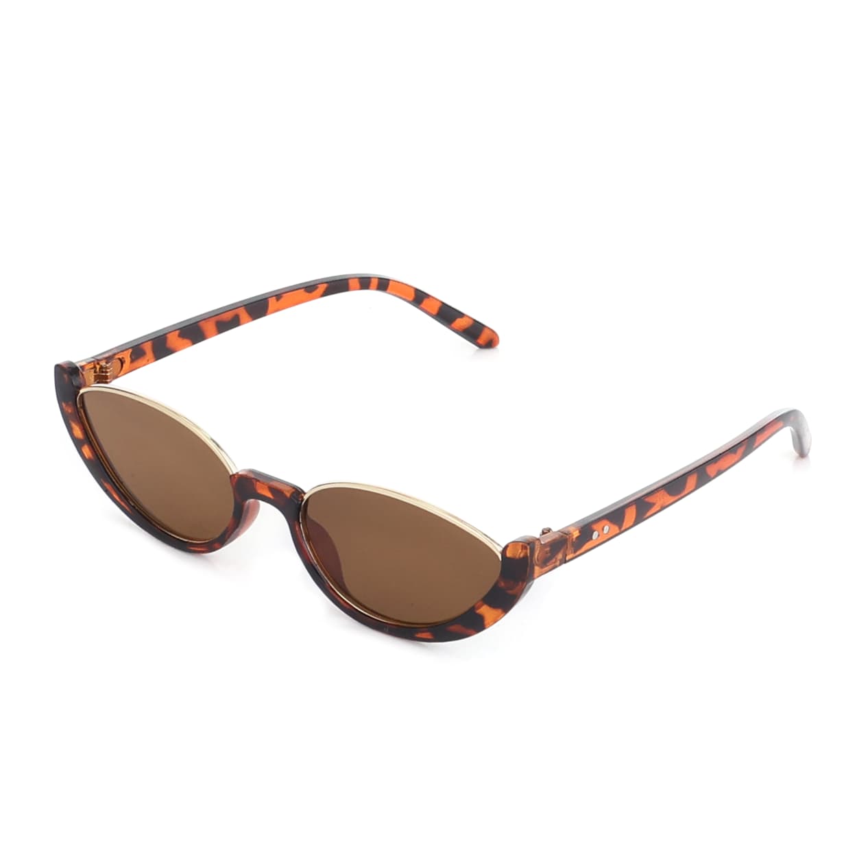 Dervin UV Protected Cat-Eye Half Frame Sunglasses for Women, Beach Travel Outdoor Sunblock for Ladies