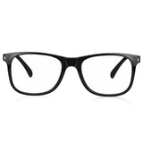Dervin Blue Light Blocking Eyeglasses for Men & Women | Zero Power, Anti-Glare, Retro Square Frame, UV Protection | Blue Cut Glasses for Computer/Tablet/Laptop/Mobile (Black-Clear)