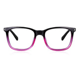 Dervin Blue Light Blocking Eyeglasses for Men & Women | Zero Power, Anti-Glare, Retro Square Frame, UV Protection | Blue Cut Glasses for Computer/Tablet/Laptop/Mobile (Black-Clear)