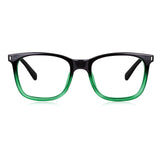 Dervin Blue Light Blocking Eyeglasses for Men & Women | Zero Power, Anti-Glare, Retro Square Frame, UV Protection | Blue Cut Glasses for Computer/Tablet/Laptop/Mobile (Black-Clear)