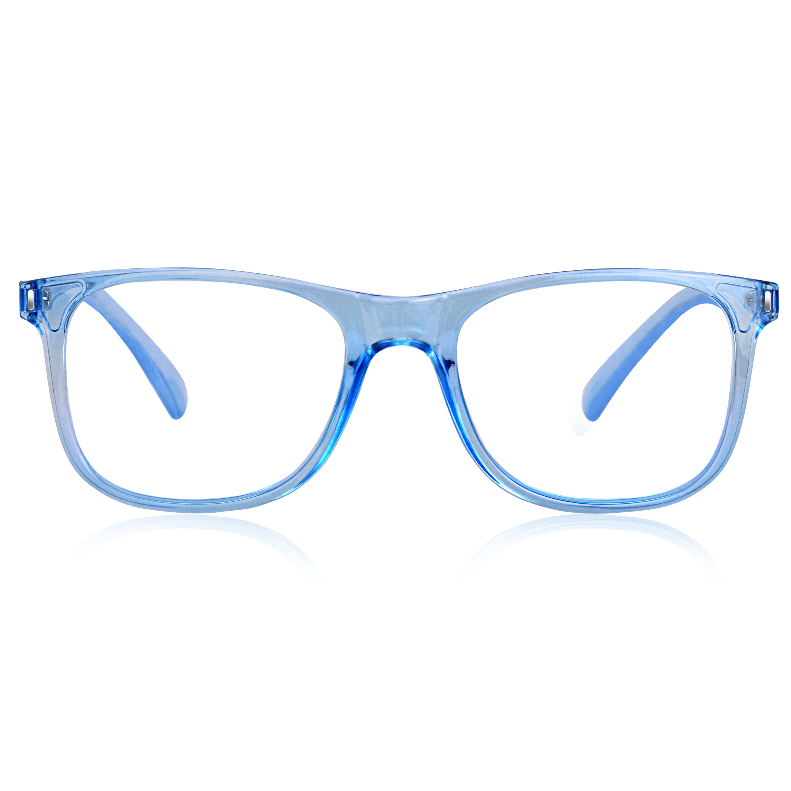 Dervin Blue Light Blocking Eyeglasses for Men & Women | Zero Power, Anti-Glare, Retro Square Frame, UV Protection | Blue Cut Glasses for Computer/Tablet/Laptop/Mobile (Black-Clear)