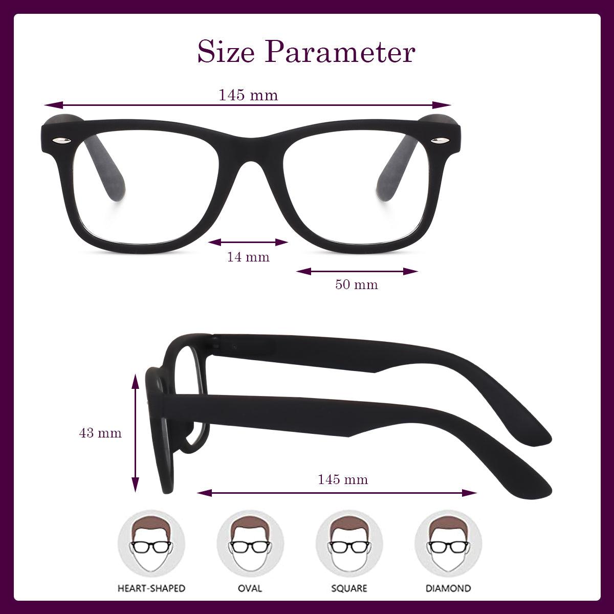 Dervin Clear Lens Square Sunglasses/Frames for Men and Women - Dervin