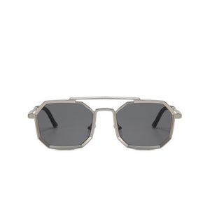 Dervin UV Protected Full Rim Hexagonal Sunglasses for Men, Polygon Metal Frame Sunglasses - Dervin