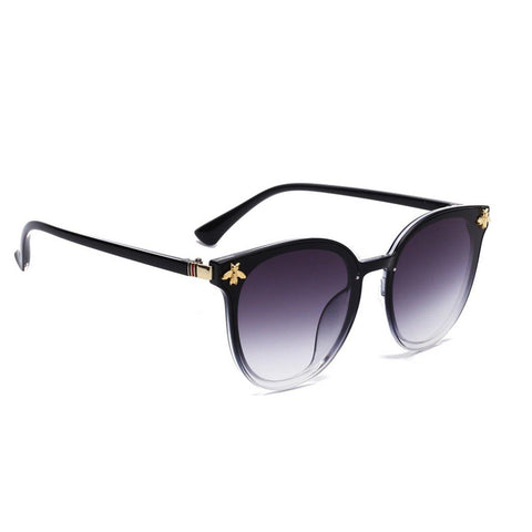 Dervin Cat Eye Women's Oversized Sunglasses (Black) - Dervin