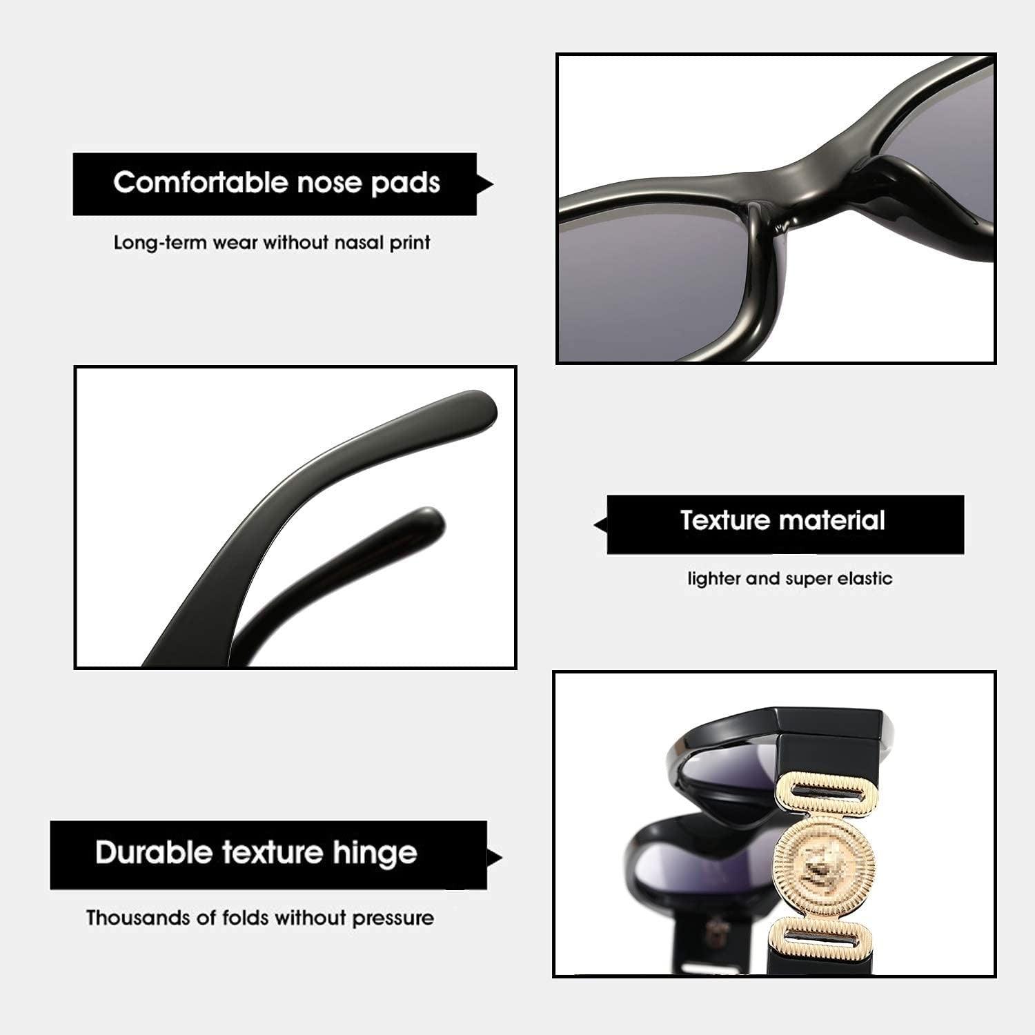 UV Protected Retro Rectangular Sunglasses for Men & Women - Dervin