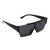 Dervin Men's Rectangular Sunglasses Black Frame, Black Lens
